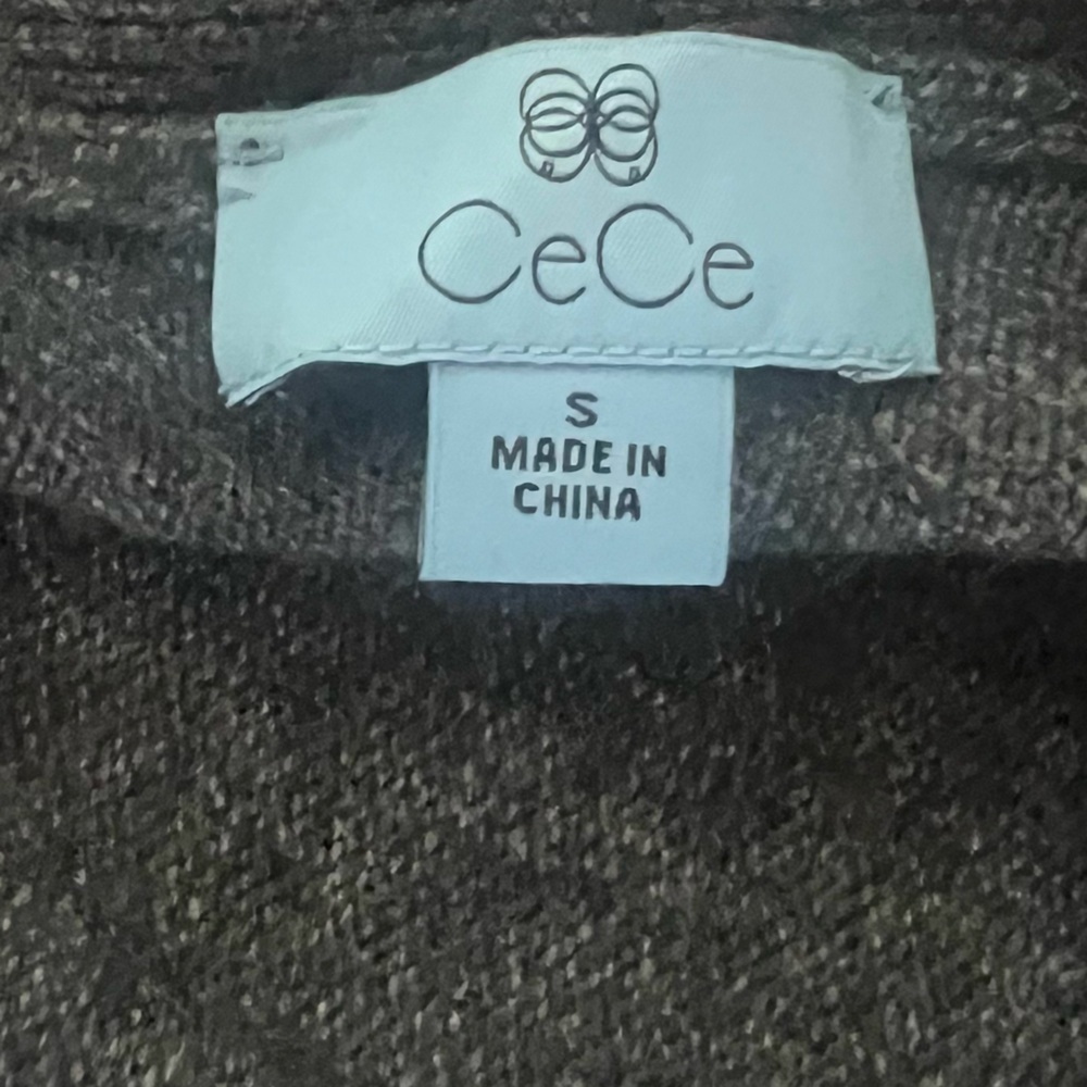 CeCe Charcoal Gray Embellished Button Cardigan – Soft Knit V-Neck Sweater SZ: S - Picture 5 of 14